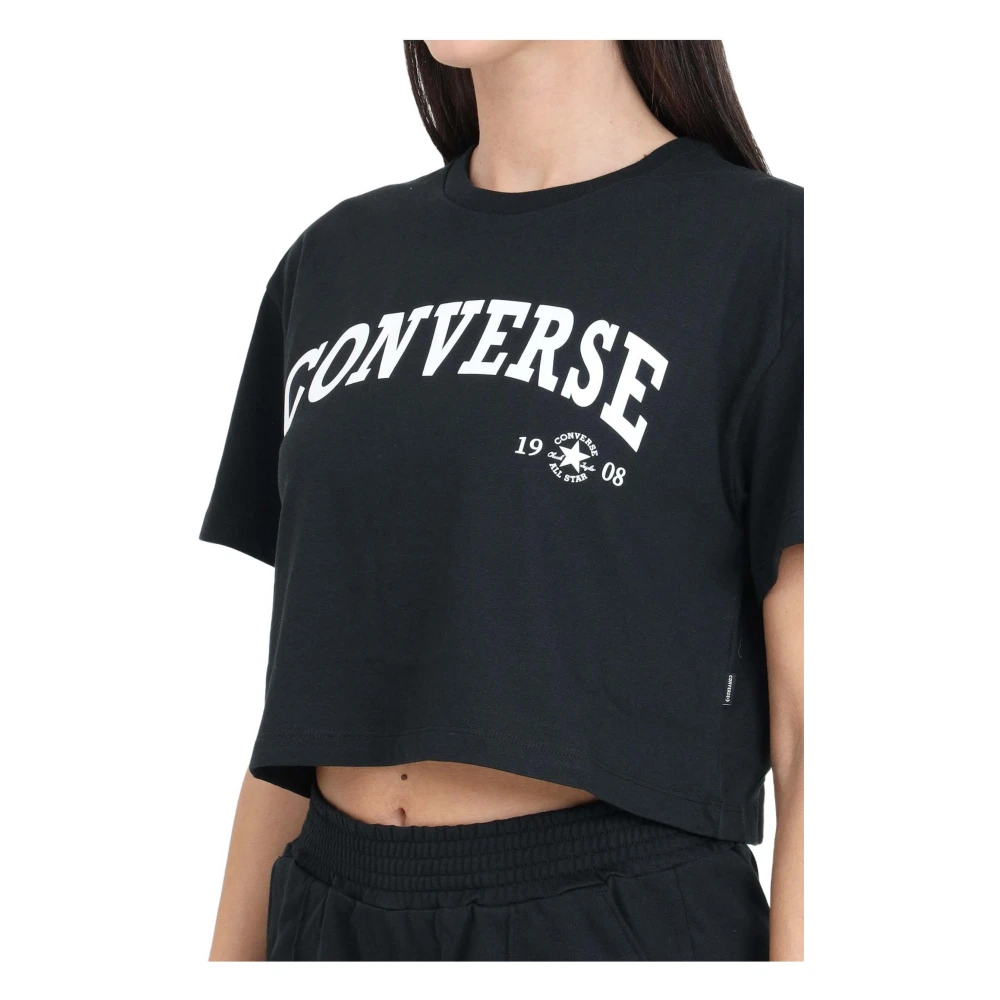 Converse Retro Chuck Cropped TEE Shirt Black Dames