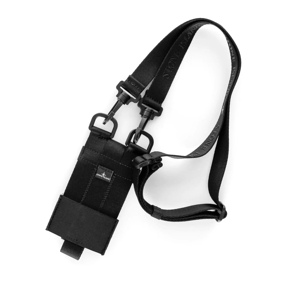 Stone Island Mobiele telefoonhoes met verstelbare band Black Heren