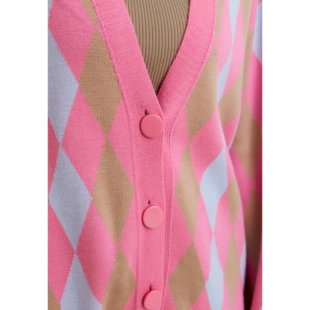 Cesare Gaspari Multicolor Button-Up Vest Roze Multicolor Dames