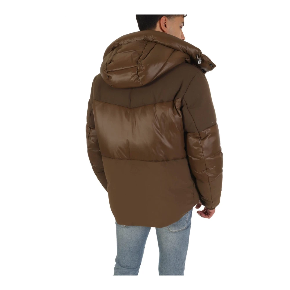 Hugo Boss Waterafstotende Hoodie met Dubbele Stofvulling Brown Heren