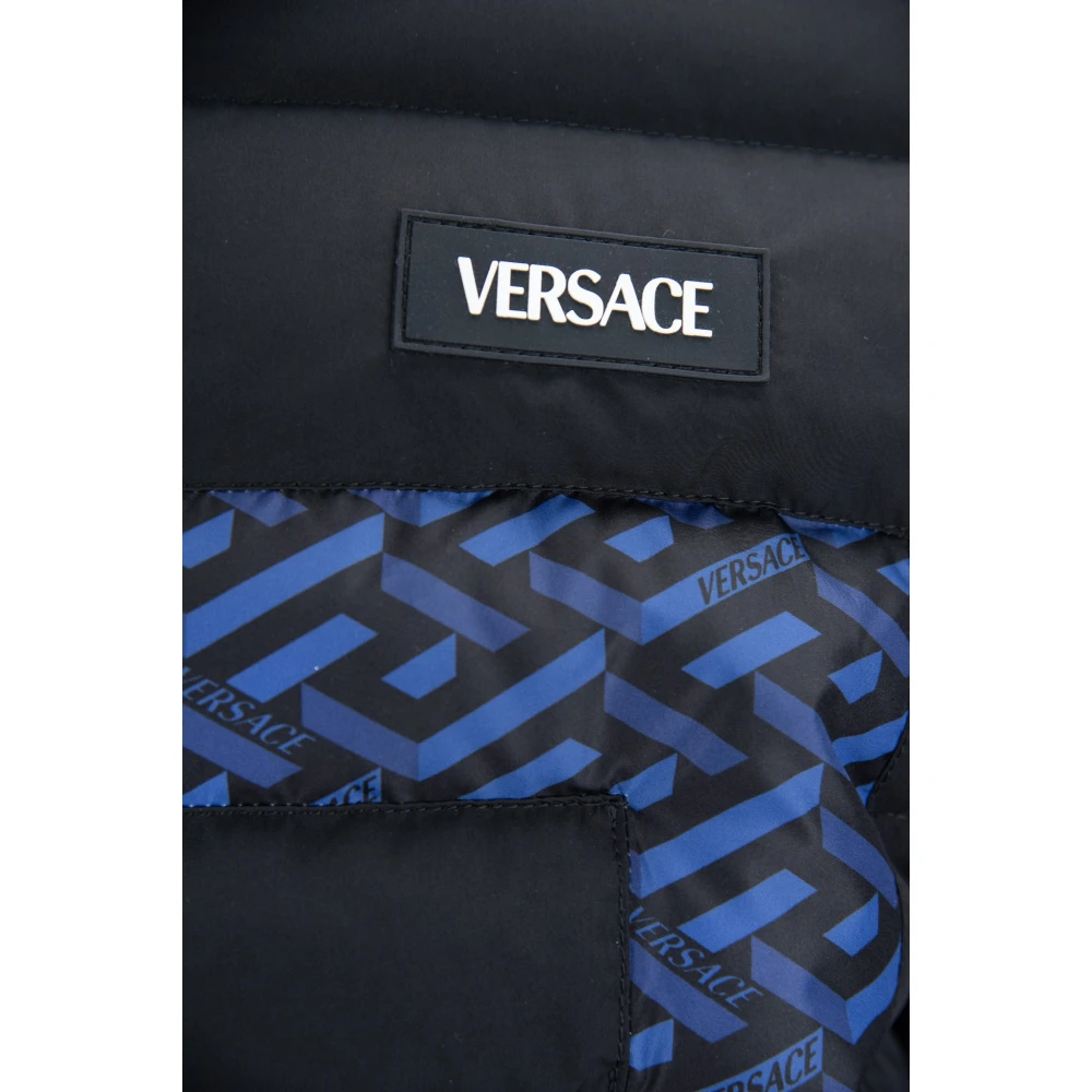Versace Heren Rits Puffer Jas Black Heren