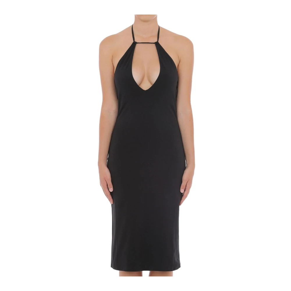 Moschino Women's Black Elegant Midi Dress