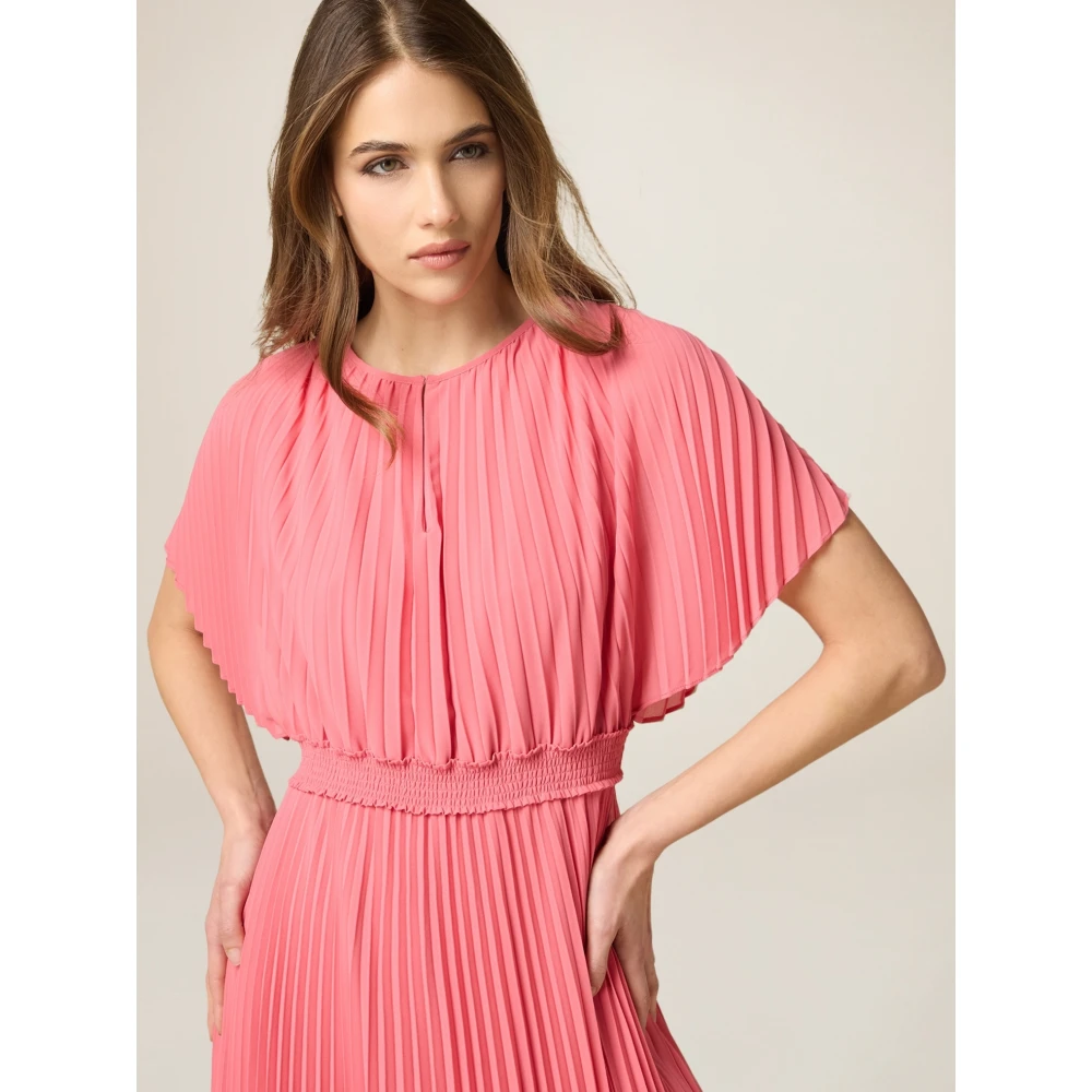 Oltre Geplooide Midi Jurk Pink Dames