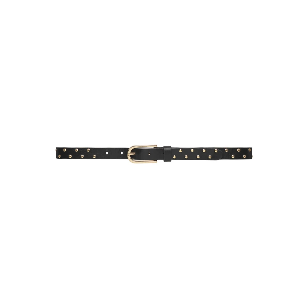 Depeche Women's Black Belts, 95 Cm, Elegant Leather Belt With Feminine Studs