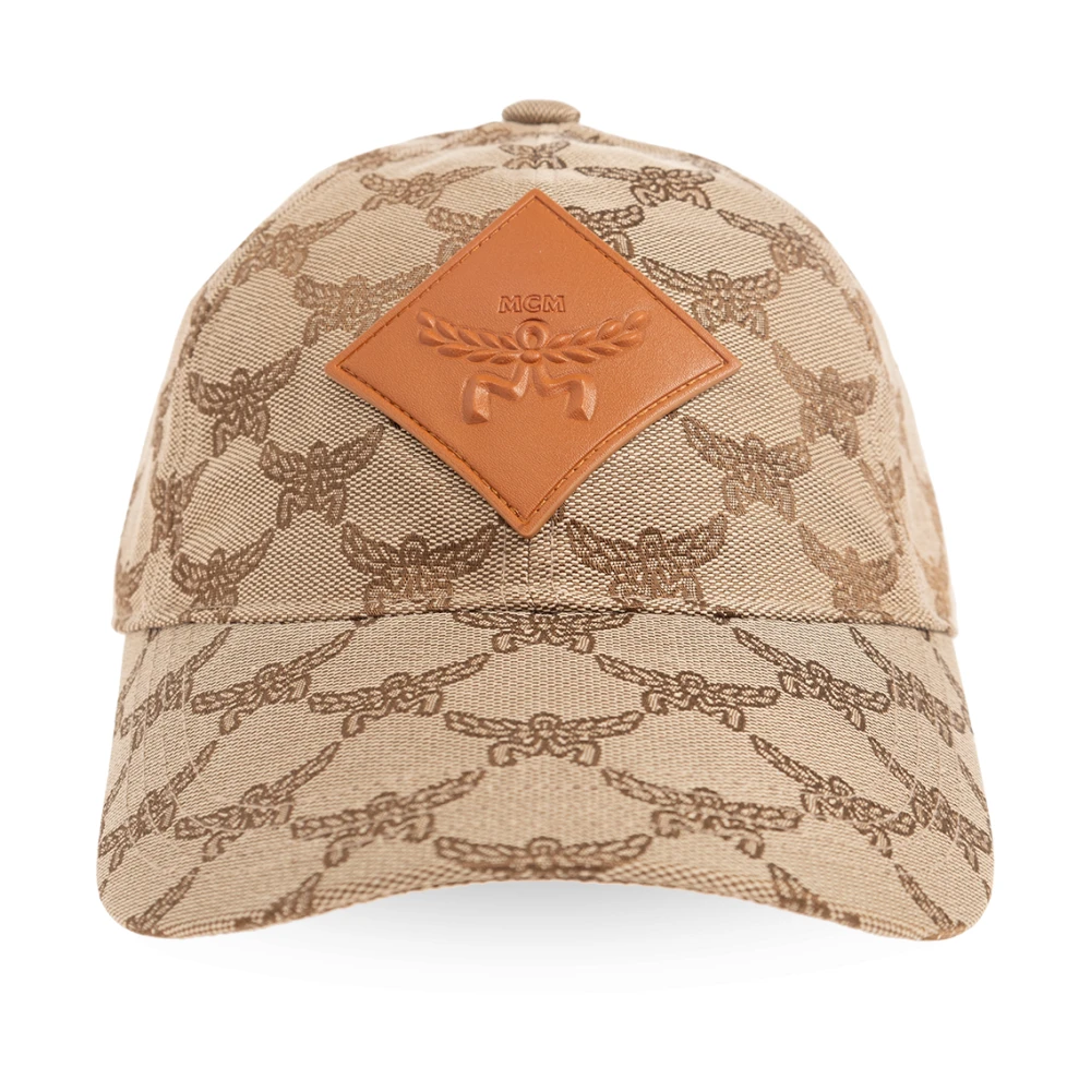 MCM Baseballpet met monogram Beige Unisex