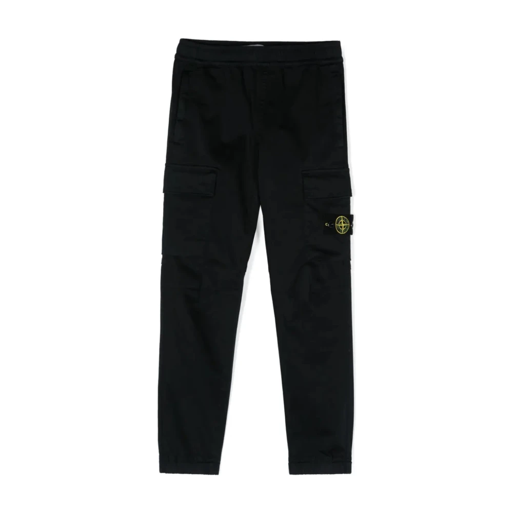 Stone Island Unisex Kids Blue Sweatpants, 8 Y, Regular Tapered Trousers