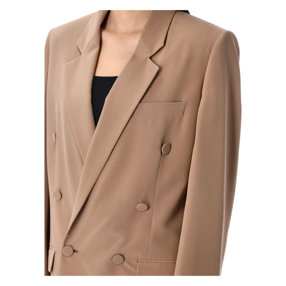 Saint Laurent Silk Crepe Jas Brown Dames