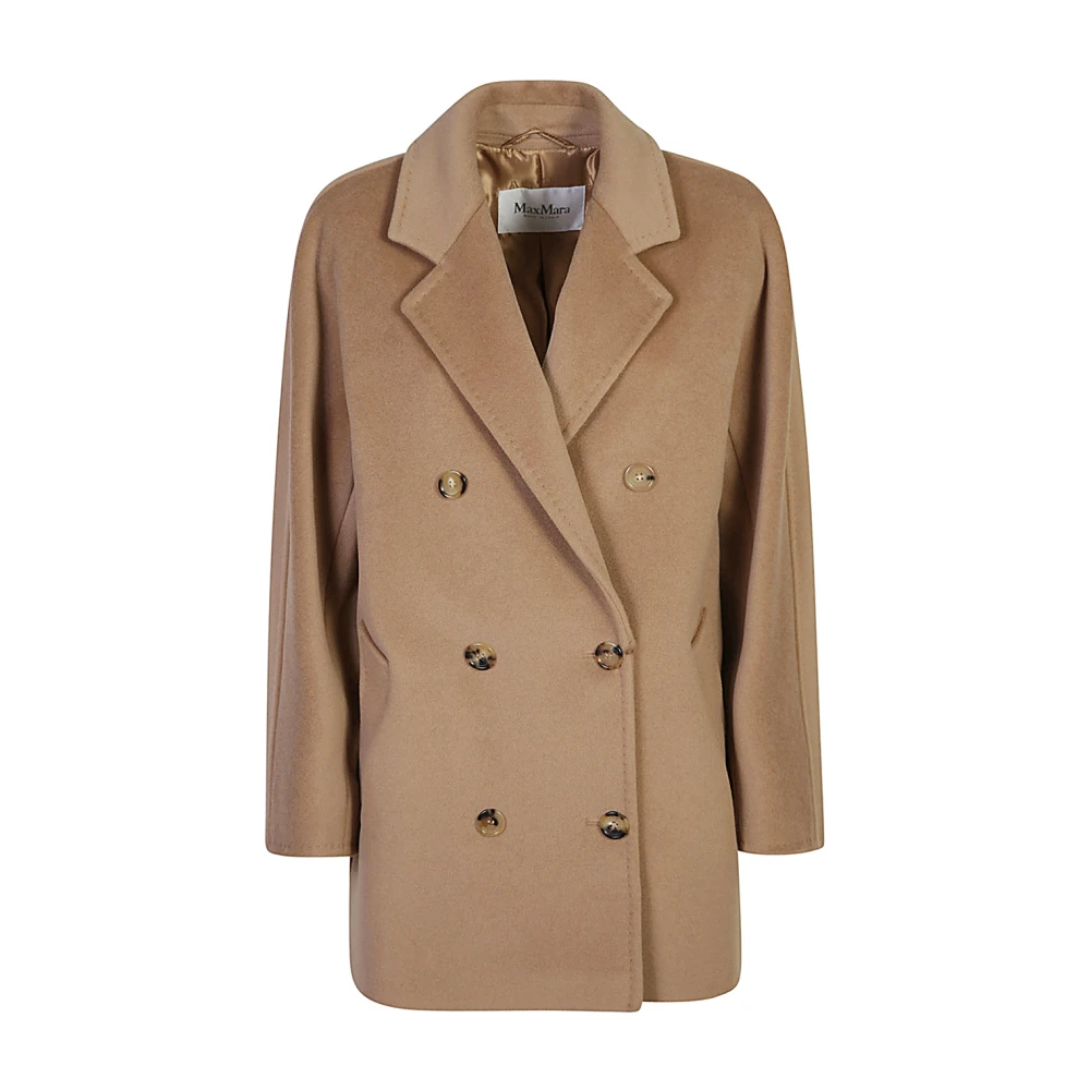 Max Mara Double-Breasted Camel Coat Rebus Style - Female - Double-Breasted Coats - Brown - S - Coats
