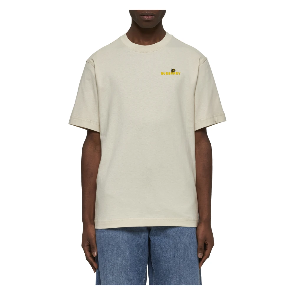 Burberry Bee Grafische Crewneck T-shirt Beige Heren