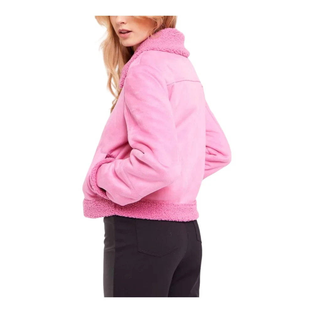 Gaudi Faux Leather Jacket Pink Dames