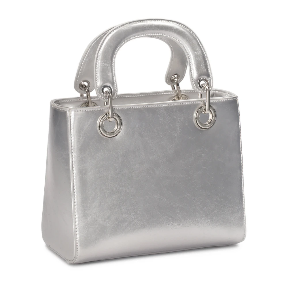 Kazar Zilveren stijve handtas met handvatten Gray Dames