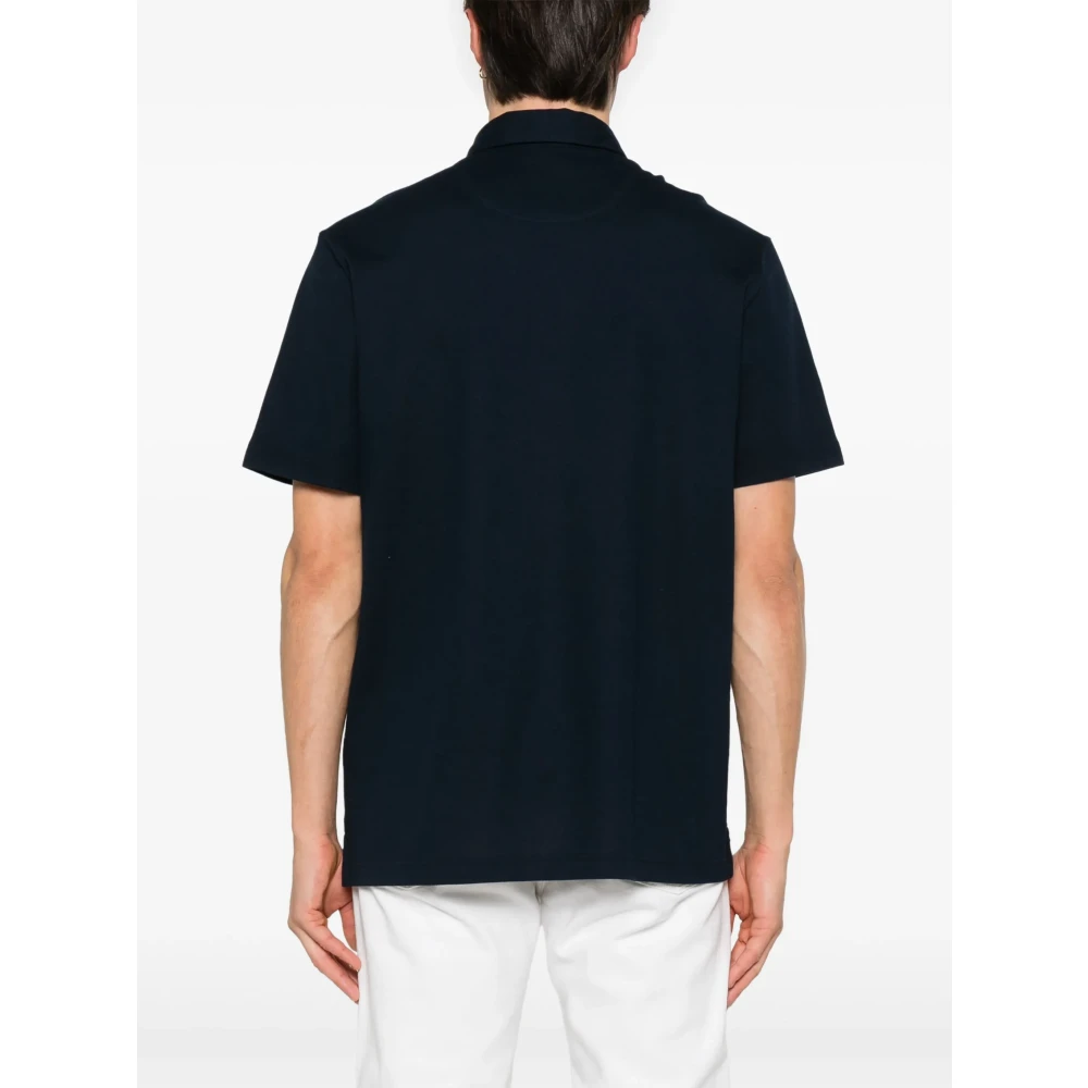 Brioni Katoenen poloshirt met Piqué Design Blue Heren