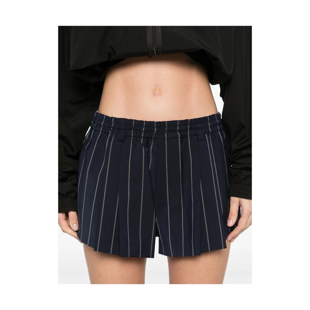 alexander wang Donkerblauwe Gestreepte Elastische Taillebroek Blue Dames