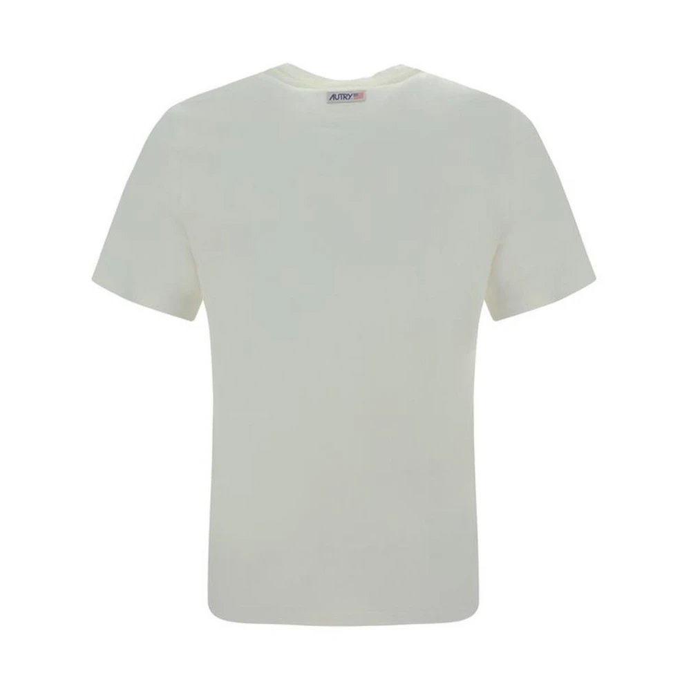 Autry Monogram Patch Katoenen T-shirt White Heren