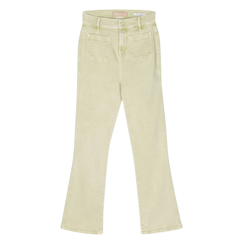 7 For All Mankind Slim Kick Färgade Jeans Green, Dam