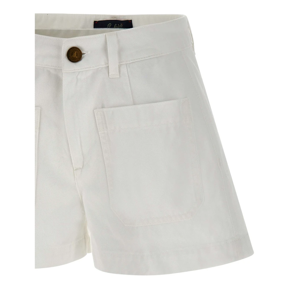 Seafarer Witte katoenen shorts met logodetail White Dames