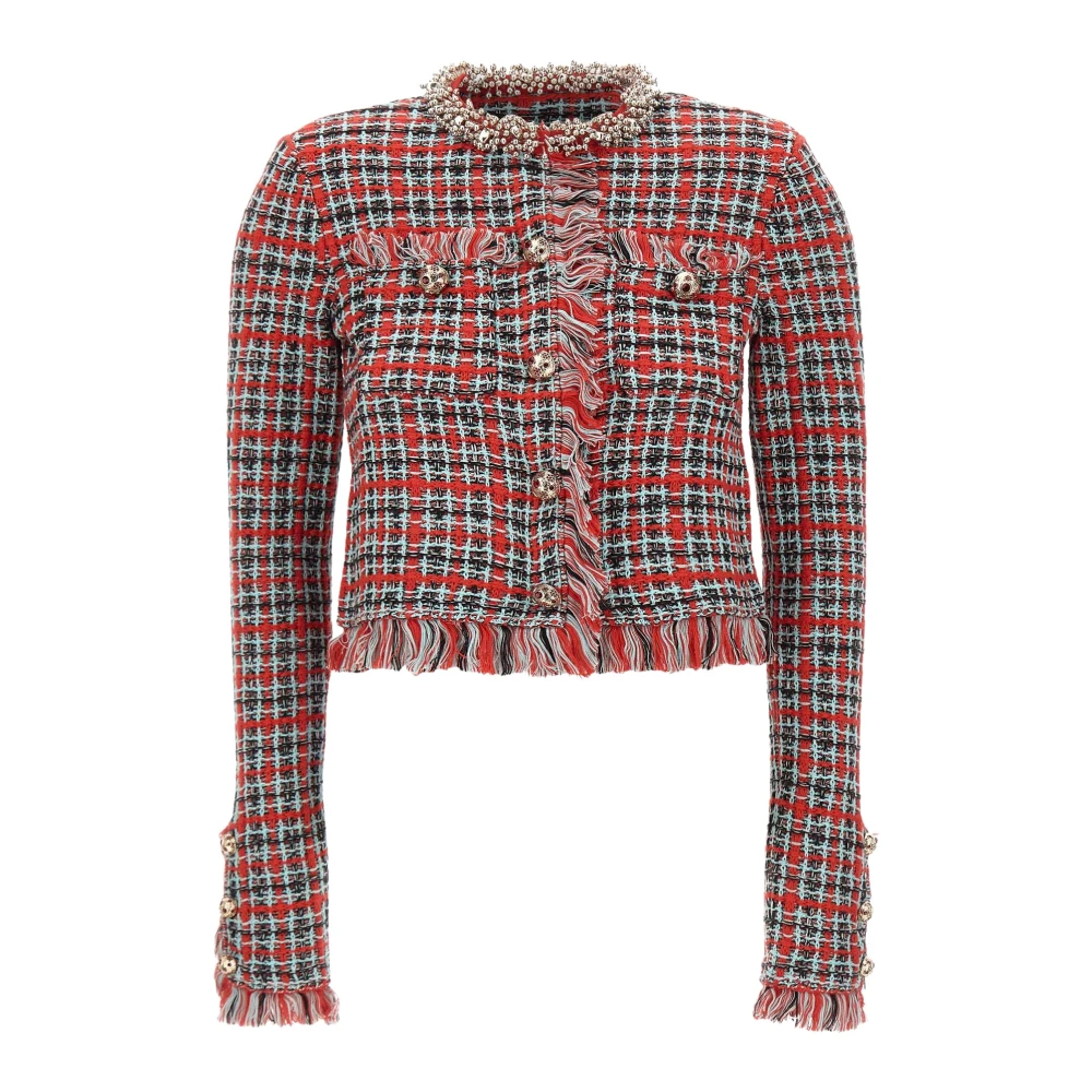 Self-Portrait Red Cotton Full-Length Jacket - S - Image 3