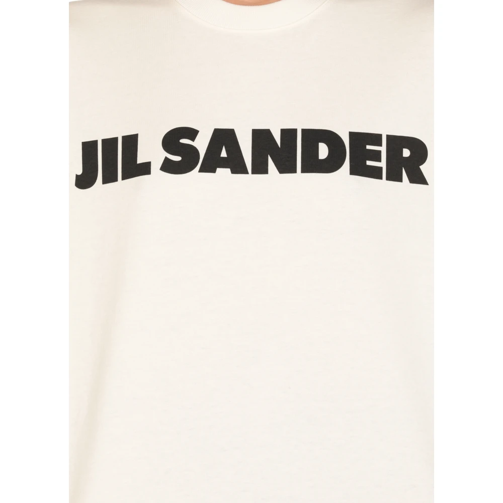 Jil Sander Witte Katoenen T-shirt Ronde Hals Korte Mouwen White Dames