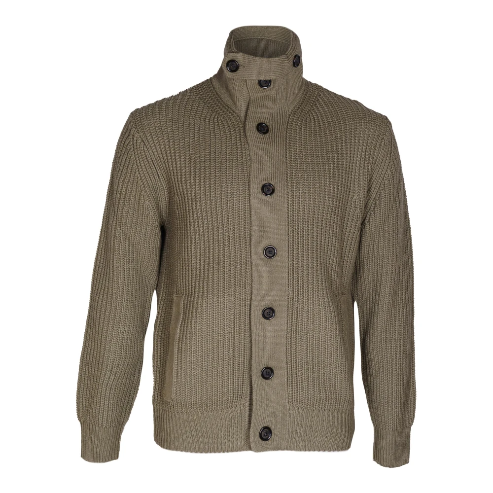 Paolo Pecora Heren Cardigan Sweater met zijzakken Green Heren