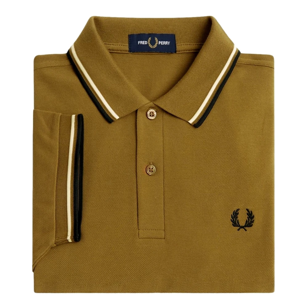 Fred Perry Twin Tipped Polo Shirt in Toast Green Heren