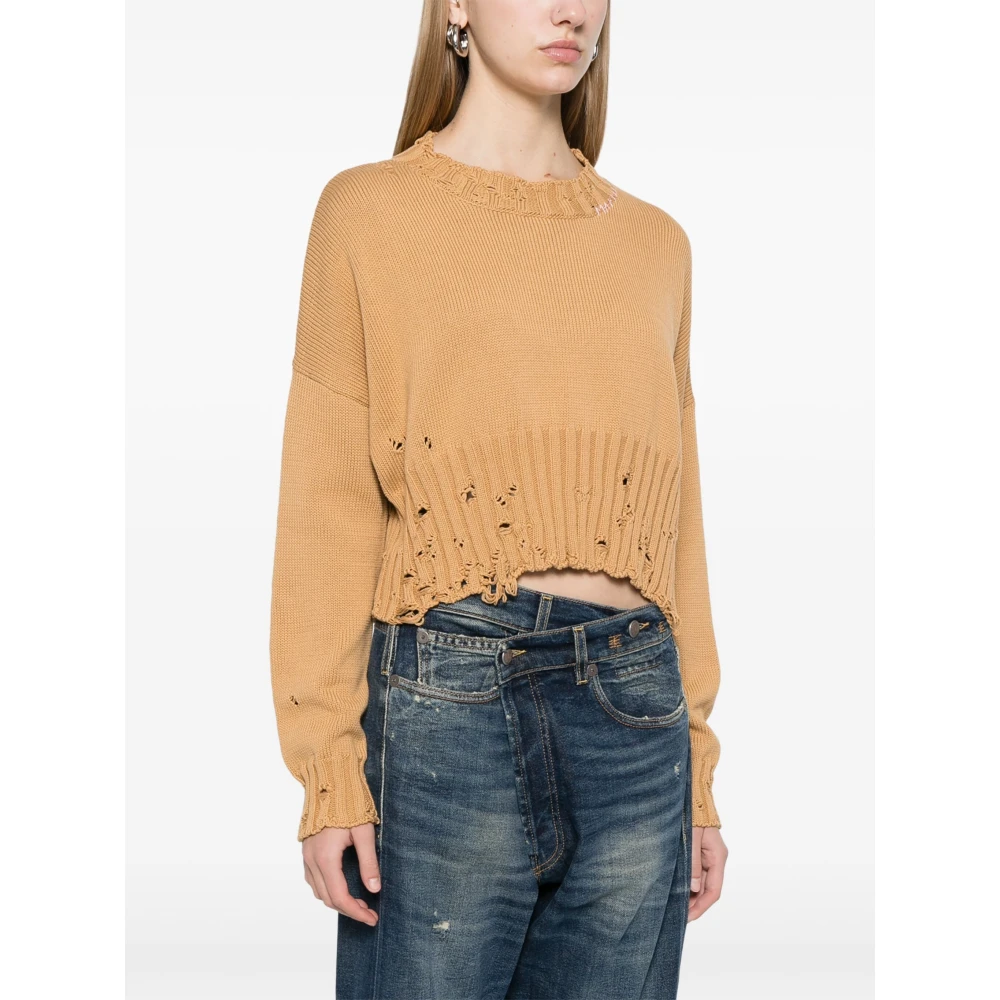 Marni Gedistresseerde Cropped Trui Brown Dames