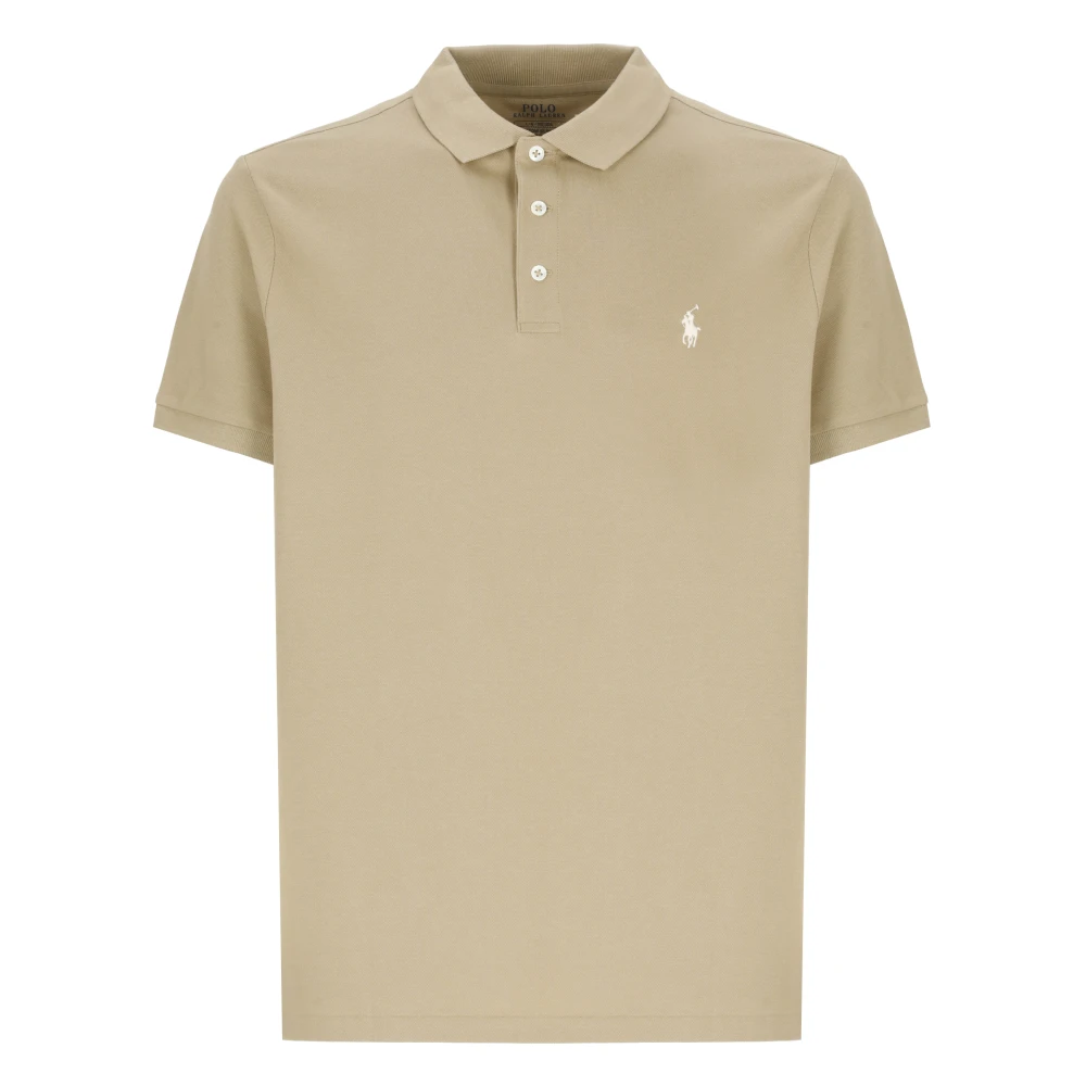 Ralph Lauren Men's Beige Cotton Three-Buttons Polo Shirt - Polo Shirts - 2XL - Tops