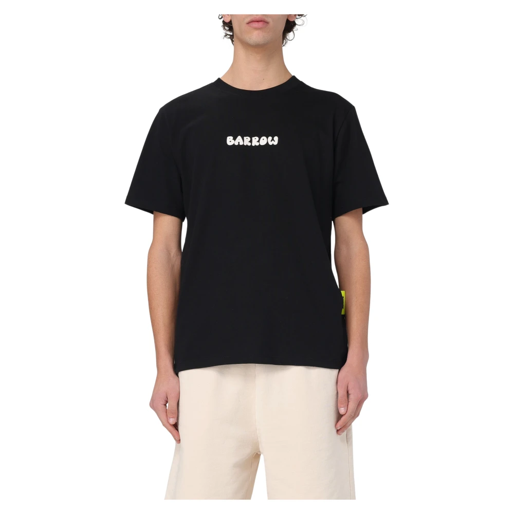 Barrow Katoenen T-shirt met Teddy Bear Print Black Unisex