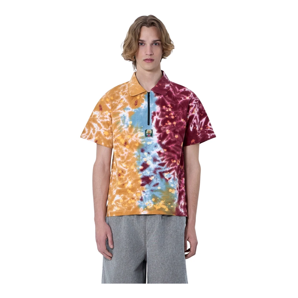 Brain Dead Multicolor Zip-Collar Tie-Dye Polo Shirt - Male - Polo Shirts - M - Tops