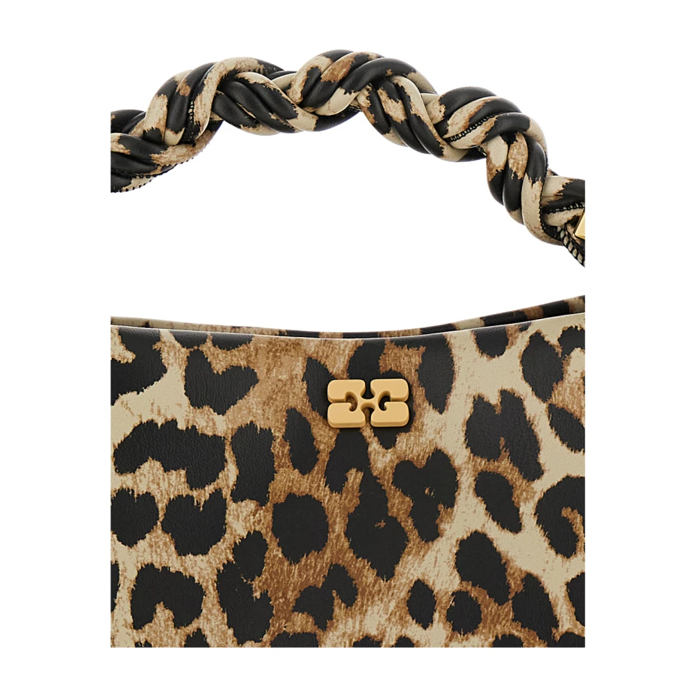 Ganni Crossbody Tas met Luipaardmotief en Logo Multicolor Dames