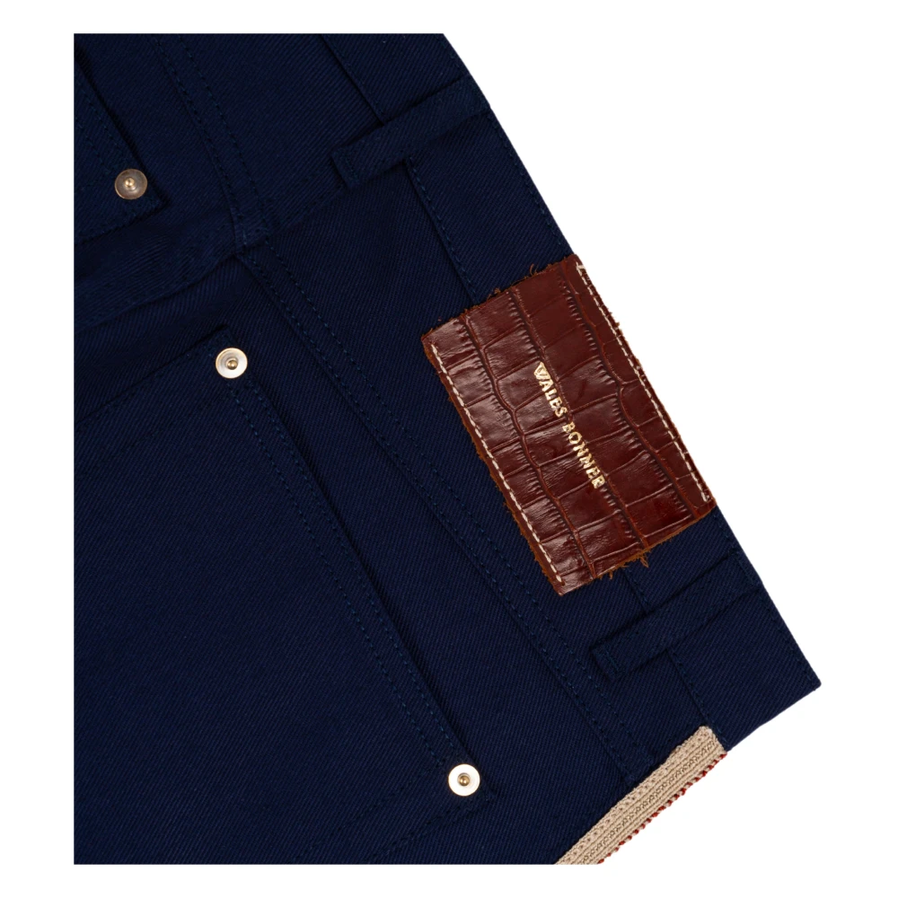 Wales Bonner Blauwe Navy Katoenen Broek Blue Heren