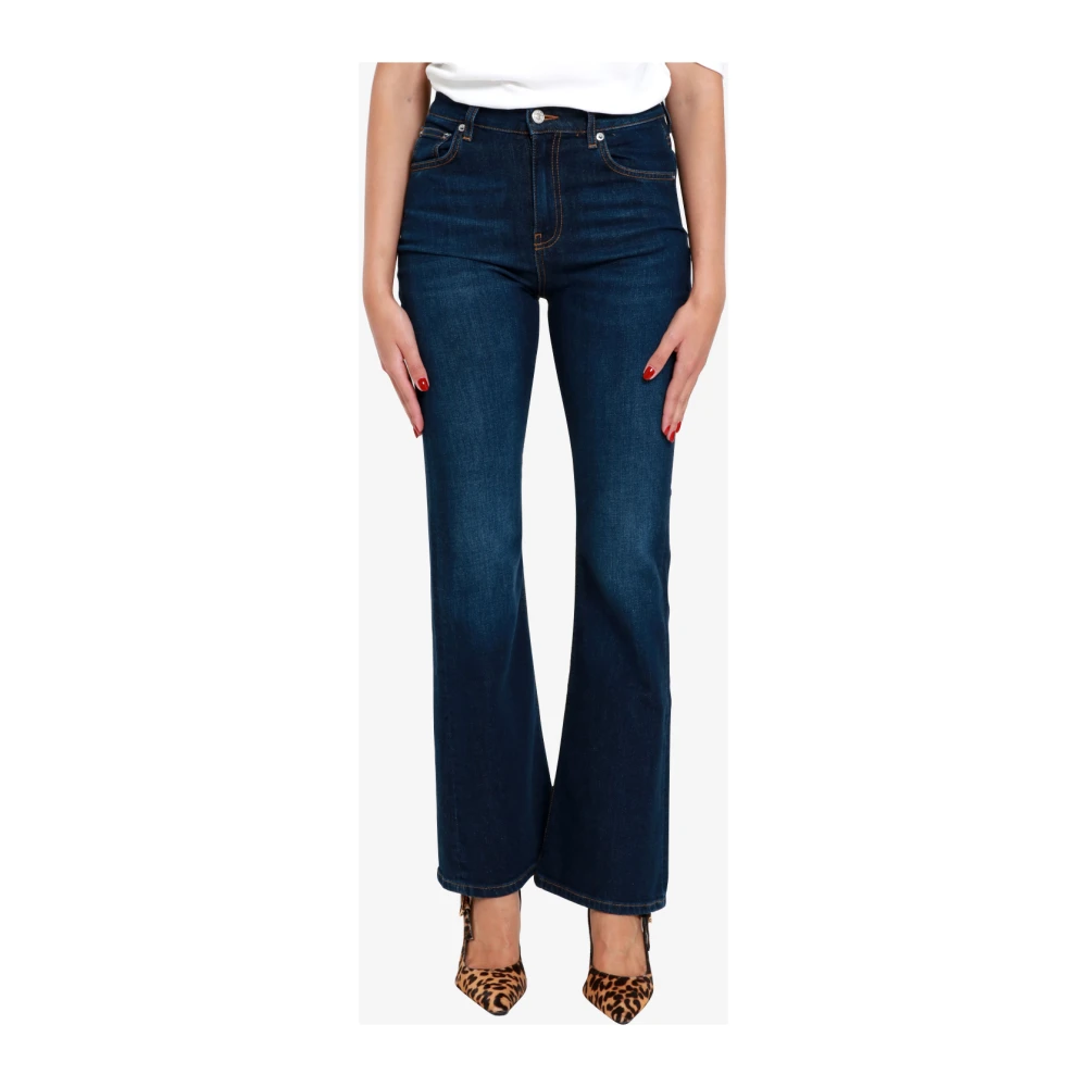 Roy Roger's Denim Flare Jeans met Salpa Appliqué Blue Dames