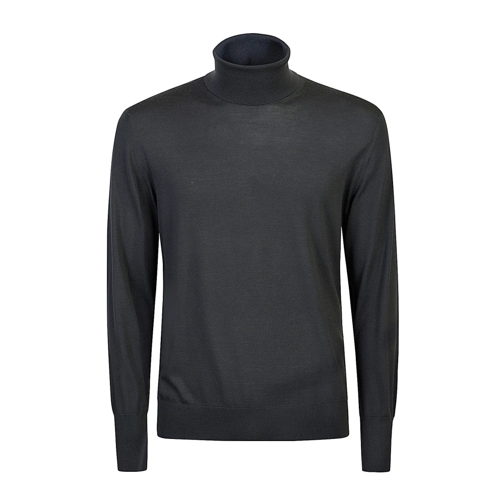 Eleventy Men's Black Merino Wool Turtleneck Jumper