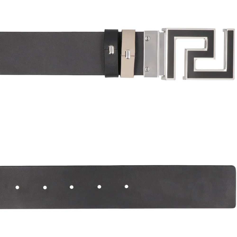 Versace Omkeerbare leren Riem Beige Heren