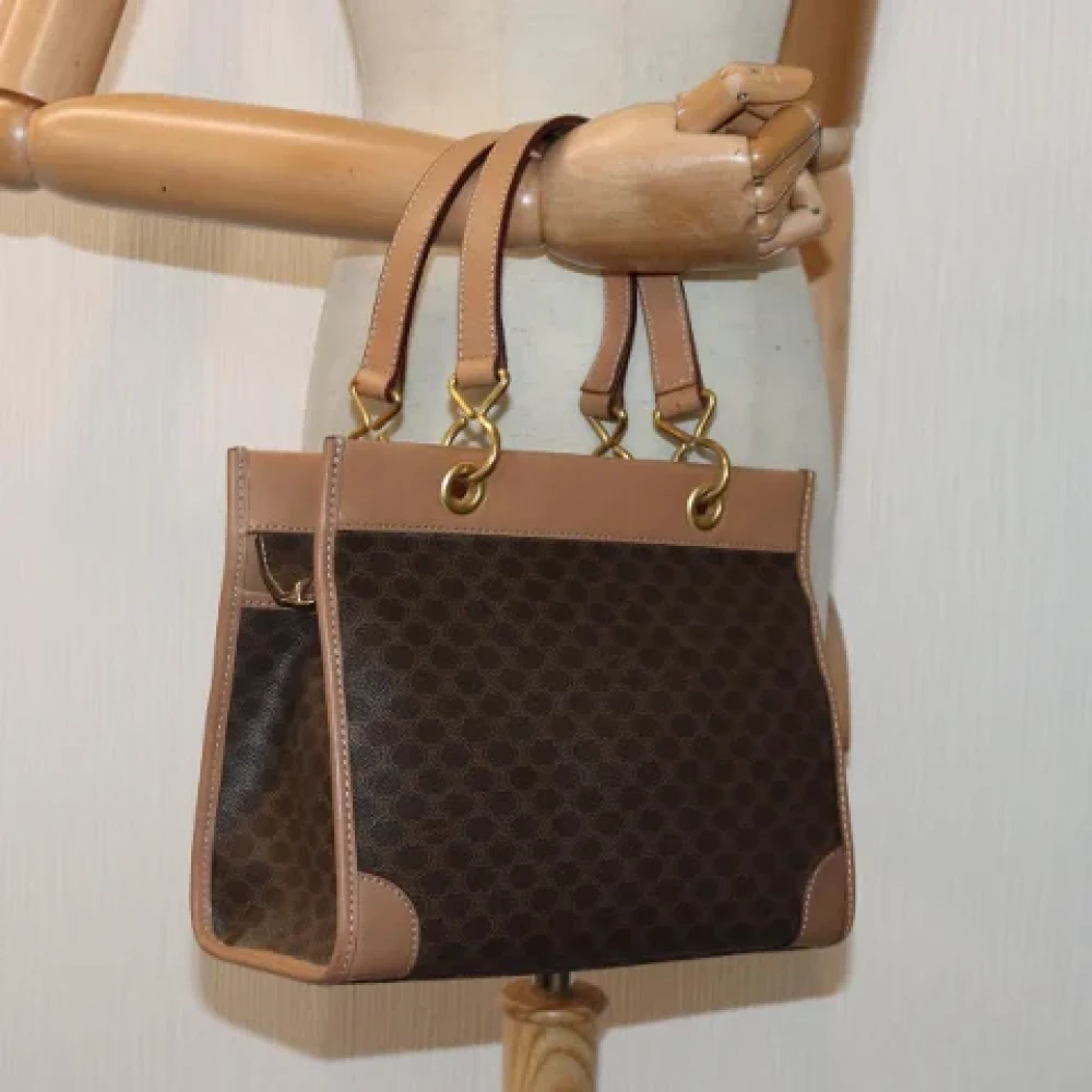 Celine Vintage Pre-owned Canvas handbags Brown Dames