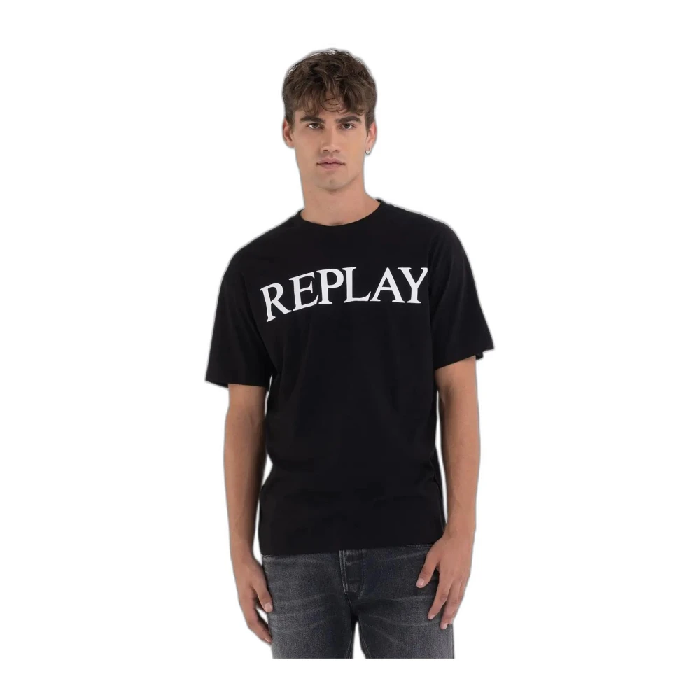 Replay T-Shirts Black Heren
