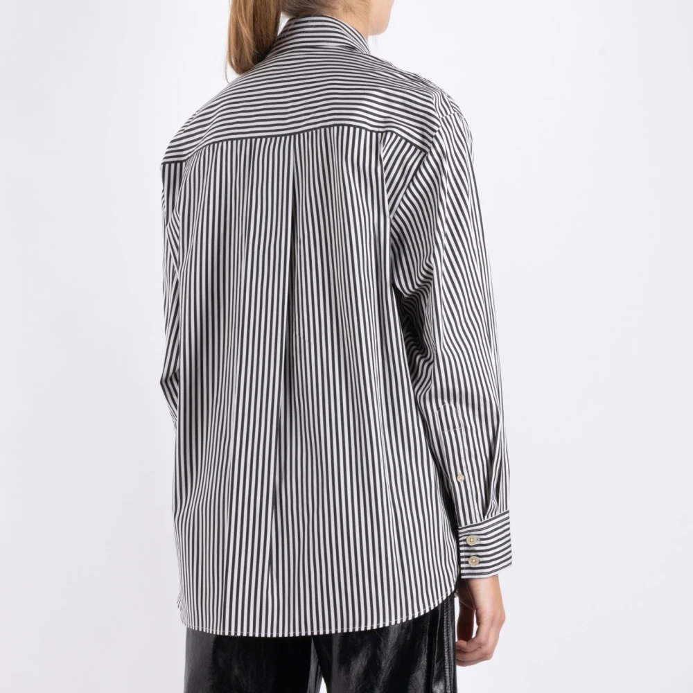 Isabel marant Zijden Koperen Shirt Zwart Ivoor Gray Dames