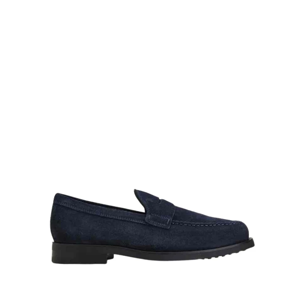 TOD'S Klassieke Leren Mocassinschoenen Blue Heren