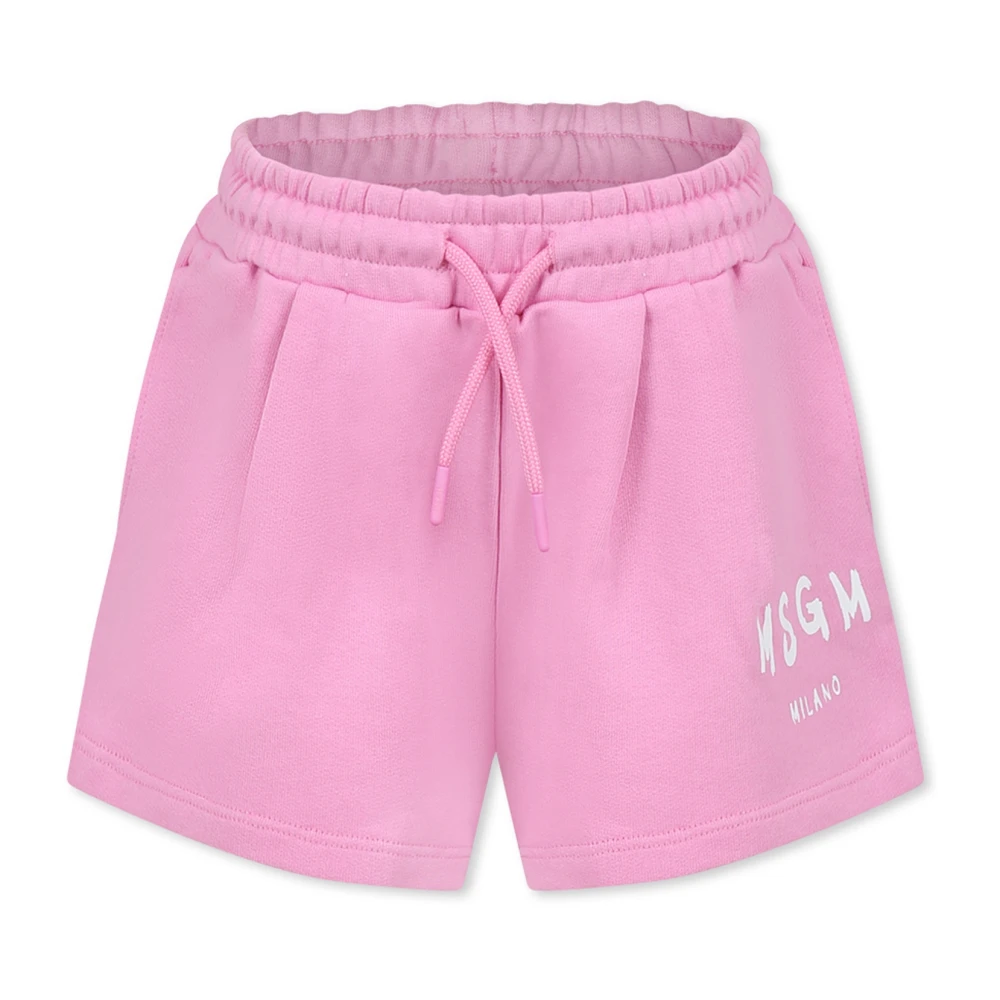 Sporty Shorts with Logo - Msgm - Modalova