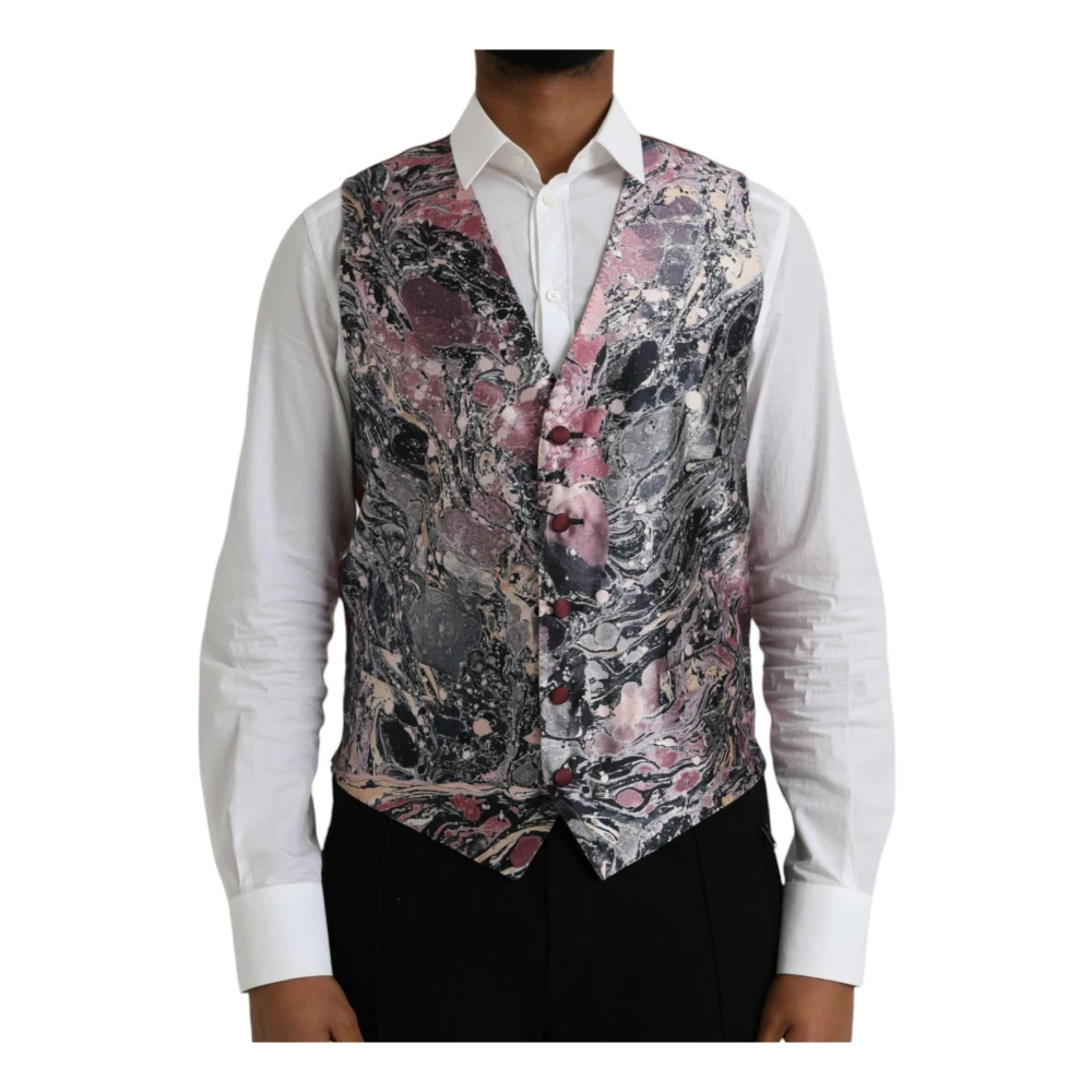 Dolce & Gabbana Galaxy Zijden Formeel Vest Multicolor Heren