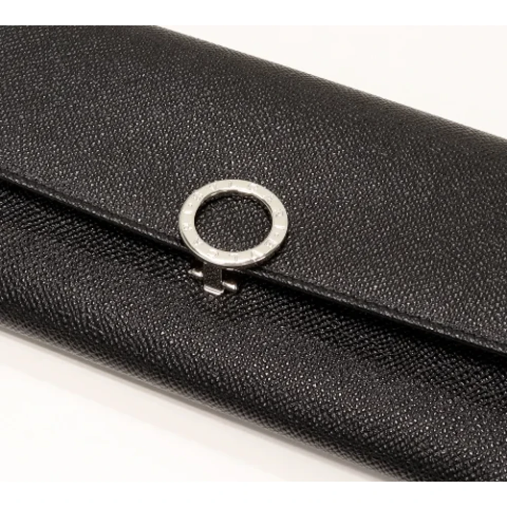 Bvlgari Vintage Pre-owned Leather wallets Black Dames