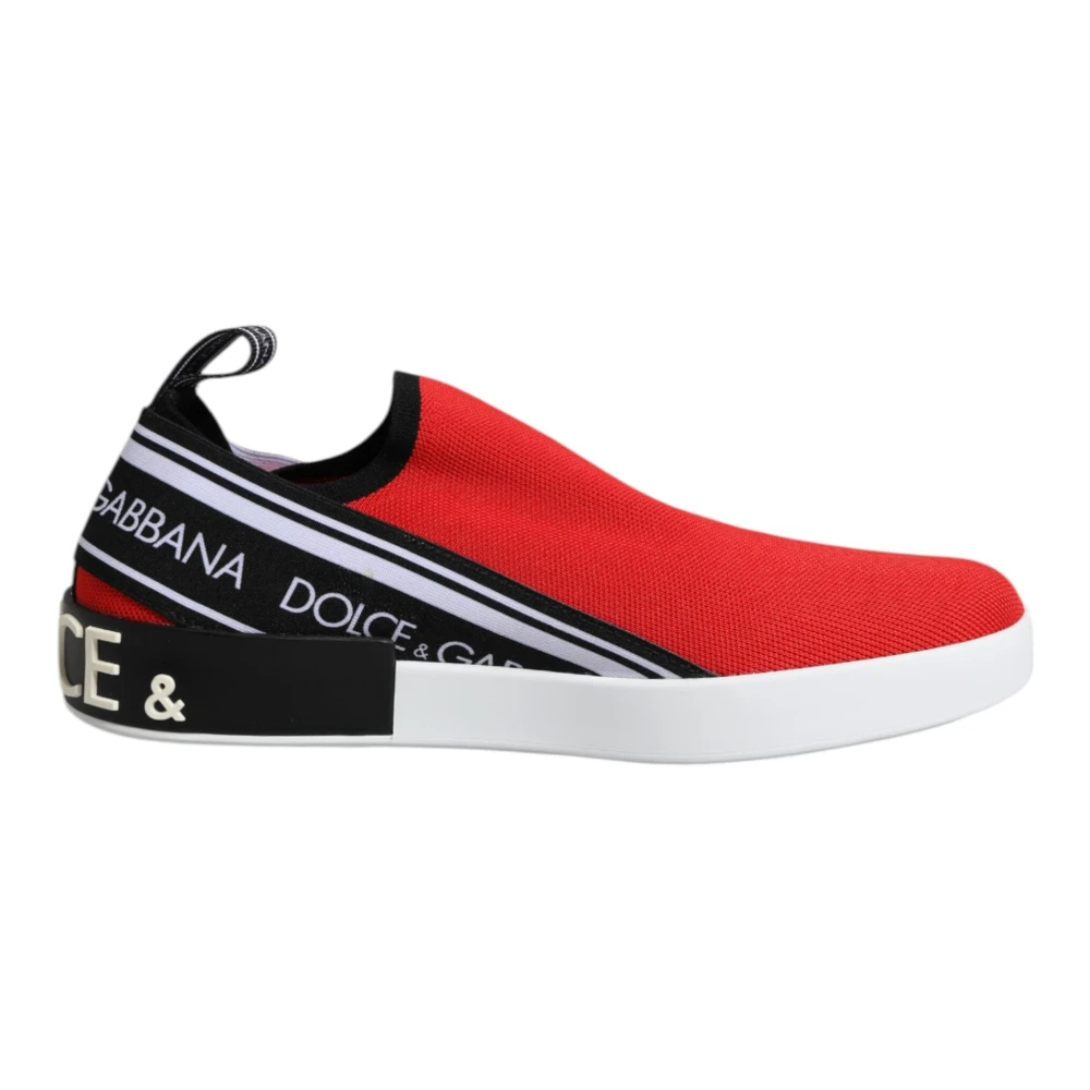 Dolce & Gabbana Uomo Rosso Slip On Shoes