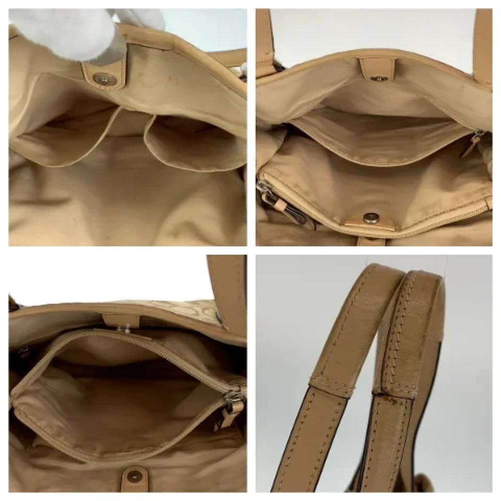 Coach Pre-owned Canvas handbags Beige Dames