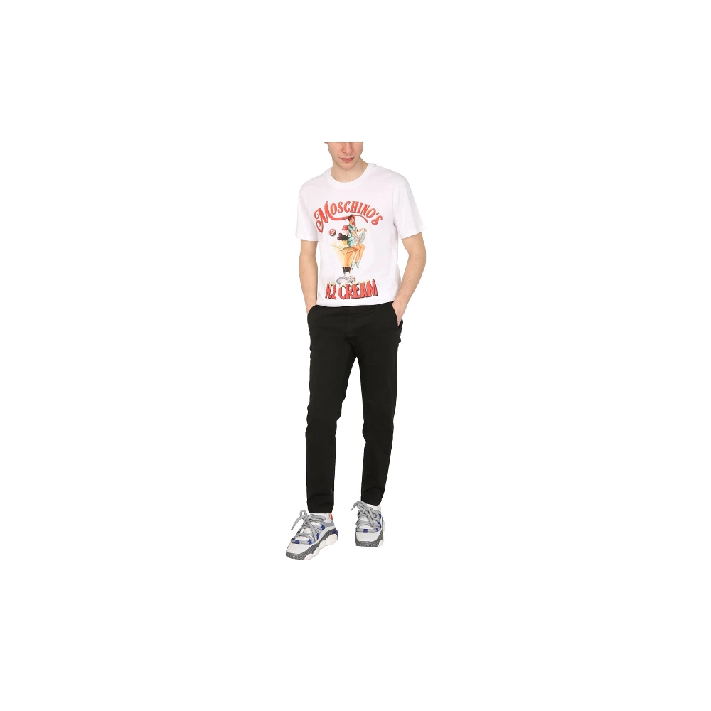 Moschino IJsprint T-shirt White Heren