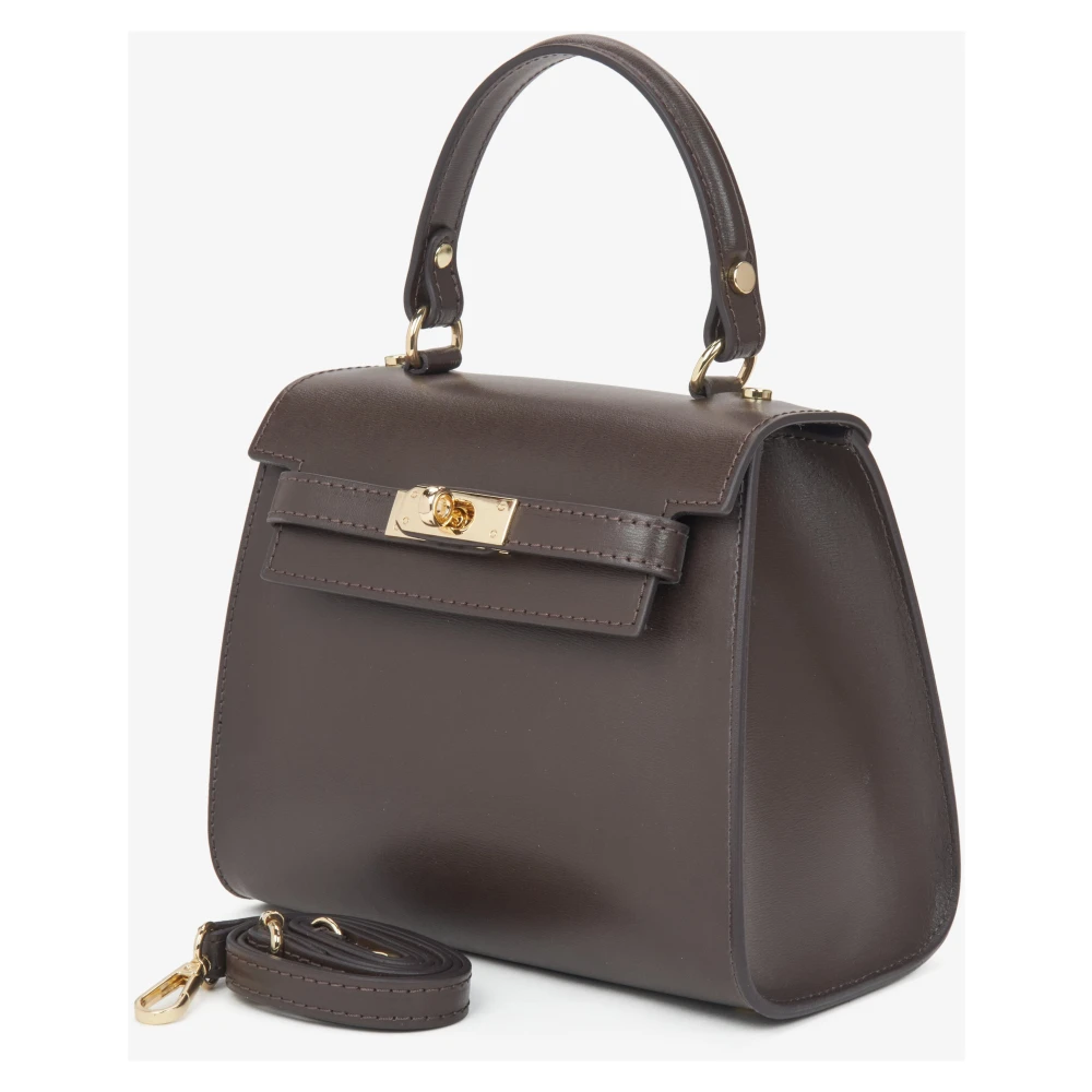 Estro Donkerbruine Satchel Handtas voor Dames gemaakt van Premium Italiaans Echt Leer Brown Dames