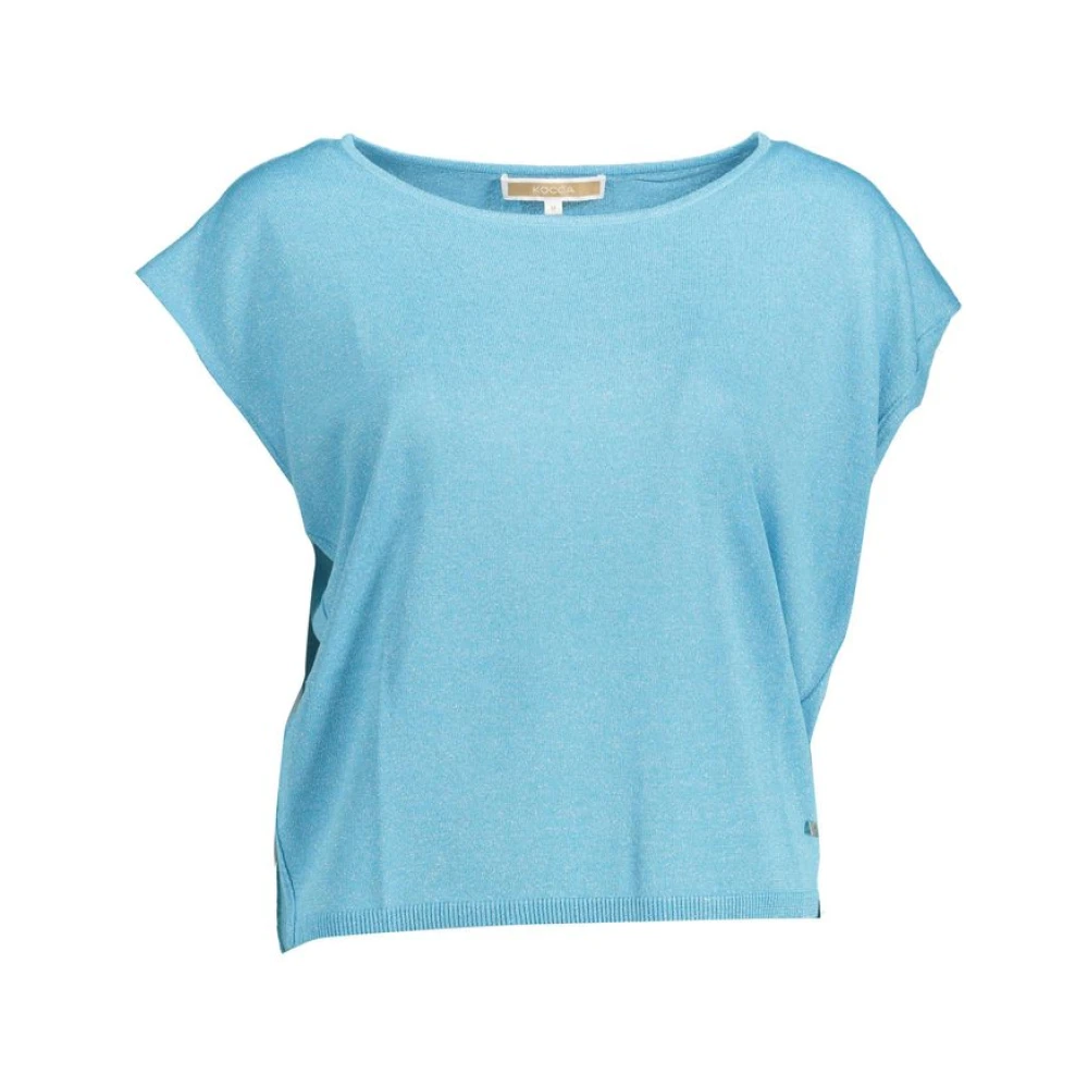 Kocca Sleeveless T-Shirt Boat Neck Logo - Female - Round-Neck Knitwear - Blue - S - Knitwear - Image 3