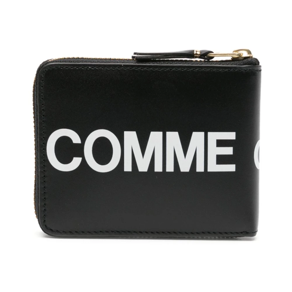Comme des Garçons Logo Print Leren Portemonnee Zwart Black Heren