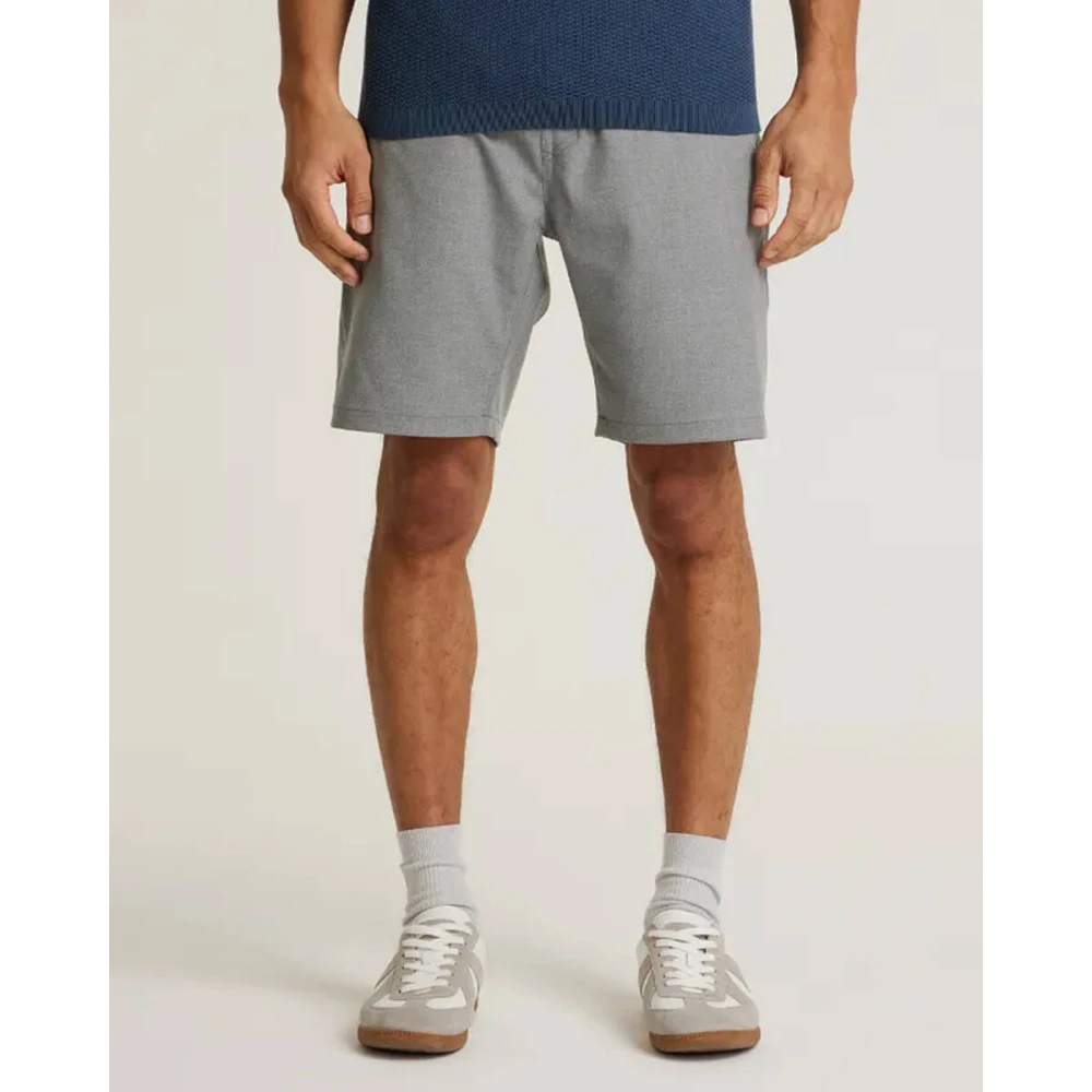 Chasin Stone Washed Denim Shorts Gray Heren