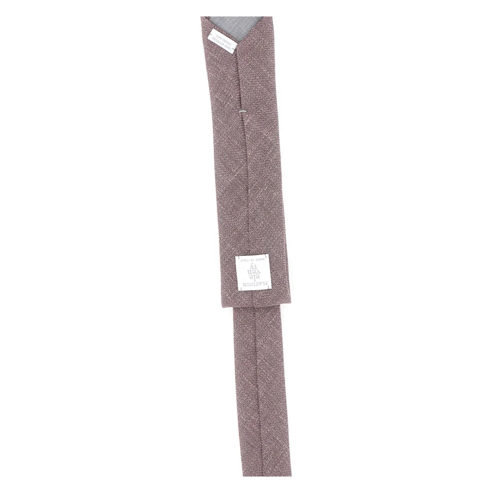Eleventy Donker Mauve Wol Linnen Zijden Stropdas Pink Heren