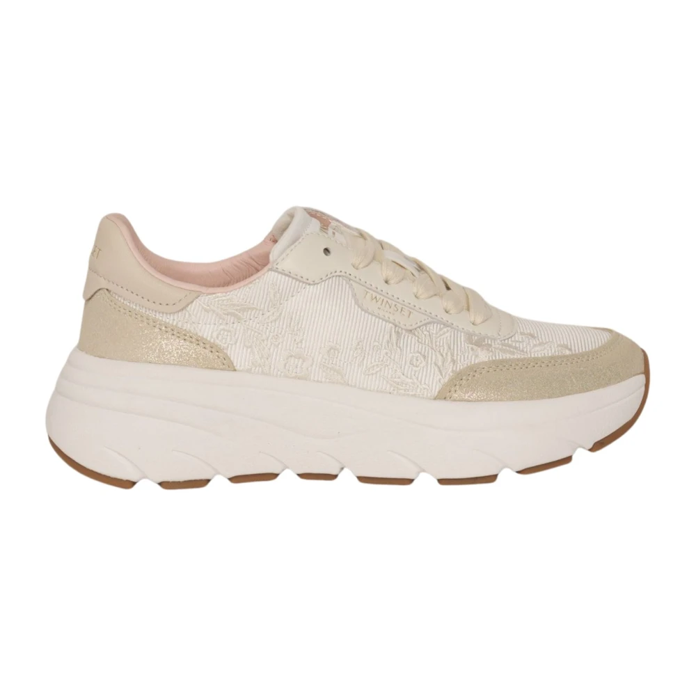 Twinset Beige Flat Shoes - Female - Sneakers - 8 Uk - Shoes