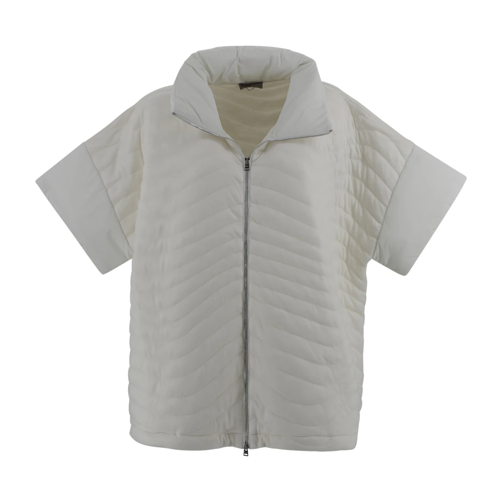 Herno Vrouw Wit Jassen Dames, L, Gewatteerde Te Poncho Jas
